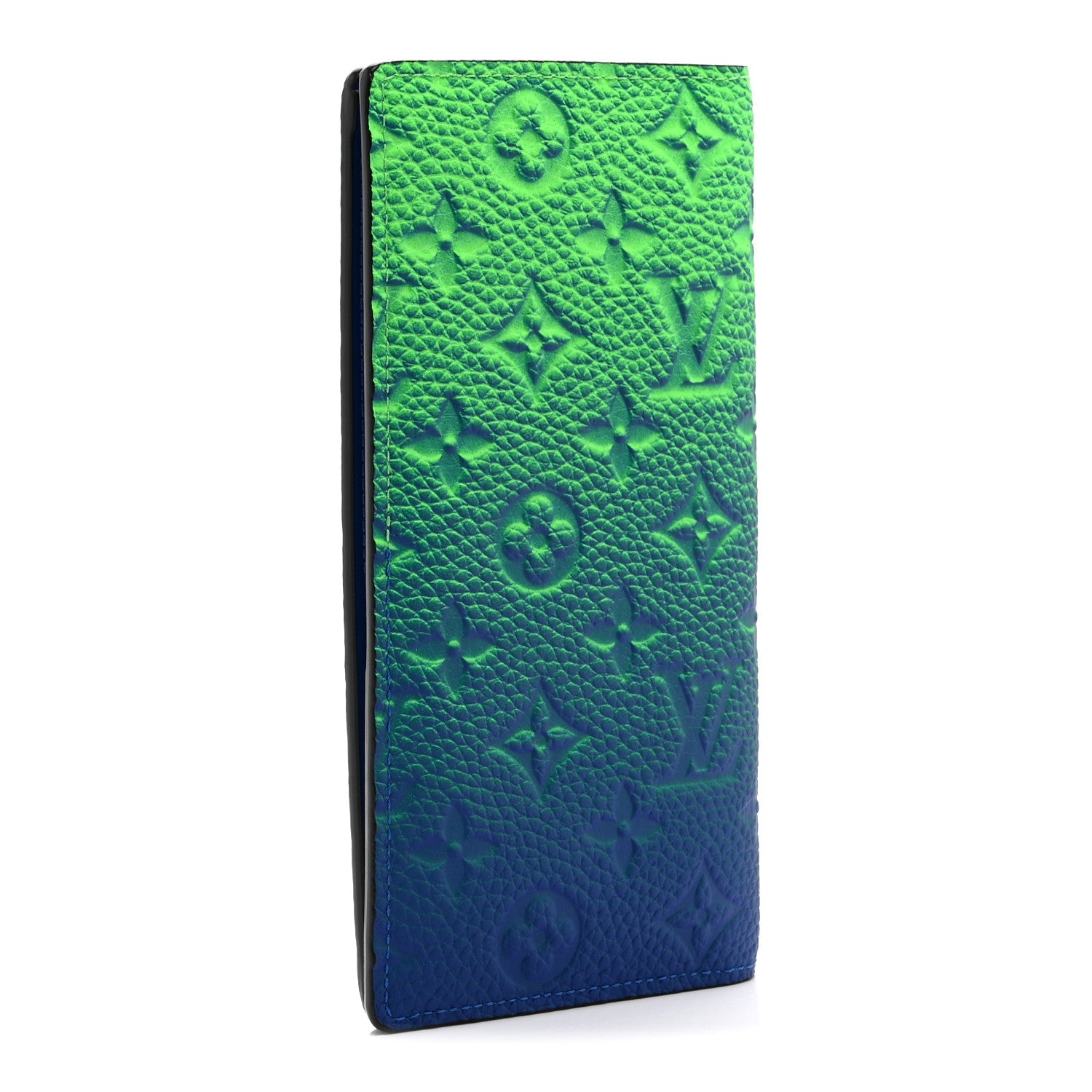 Louis Vuitton Taurillon Illusion Brazza Wallet Bleu Vert