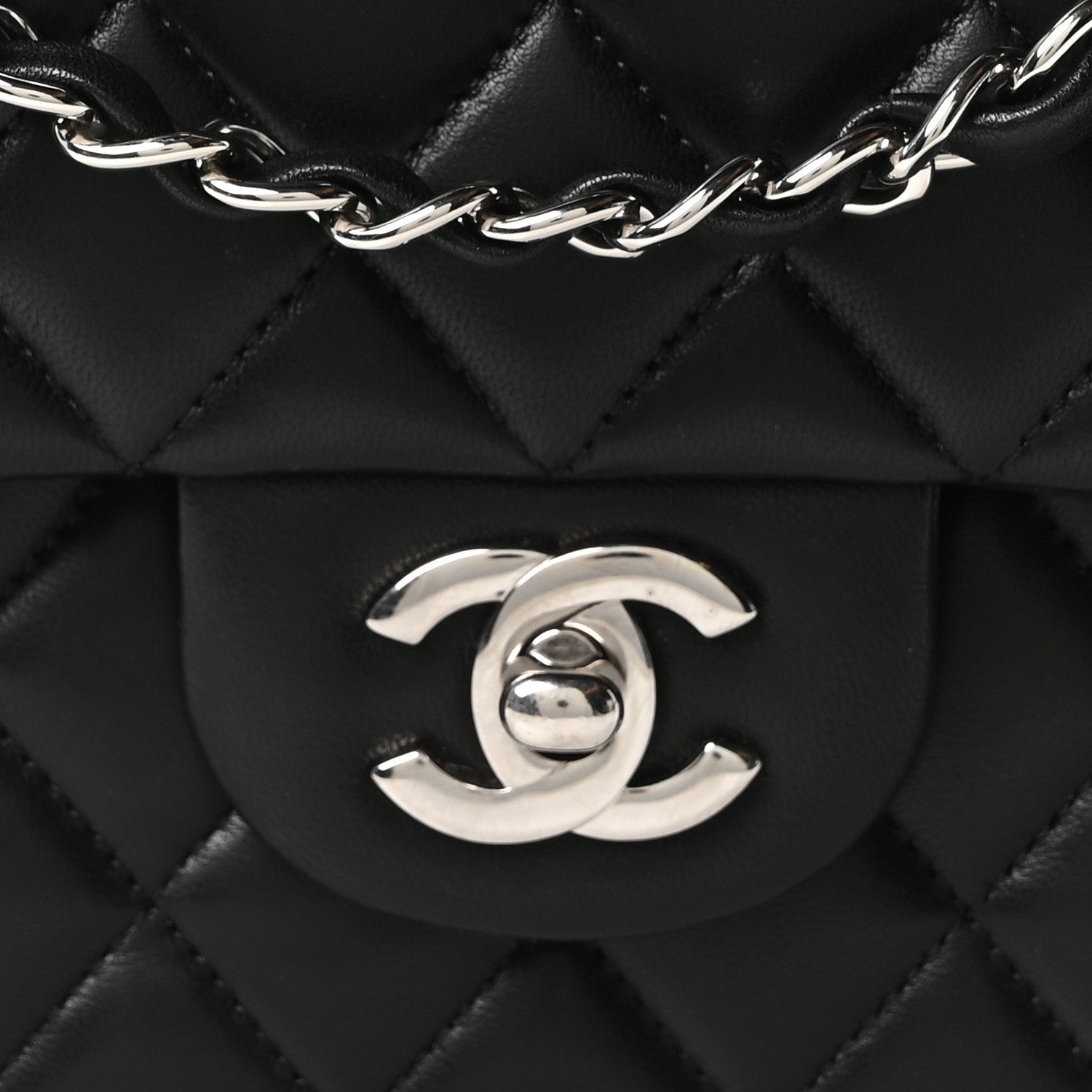 Chanel Lambskin Quilted Medium Double Flap Black