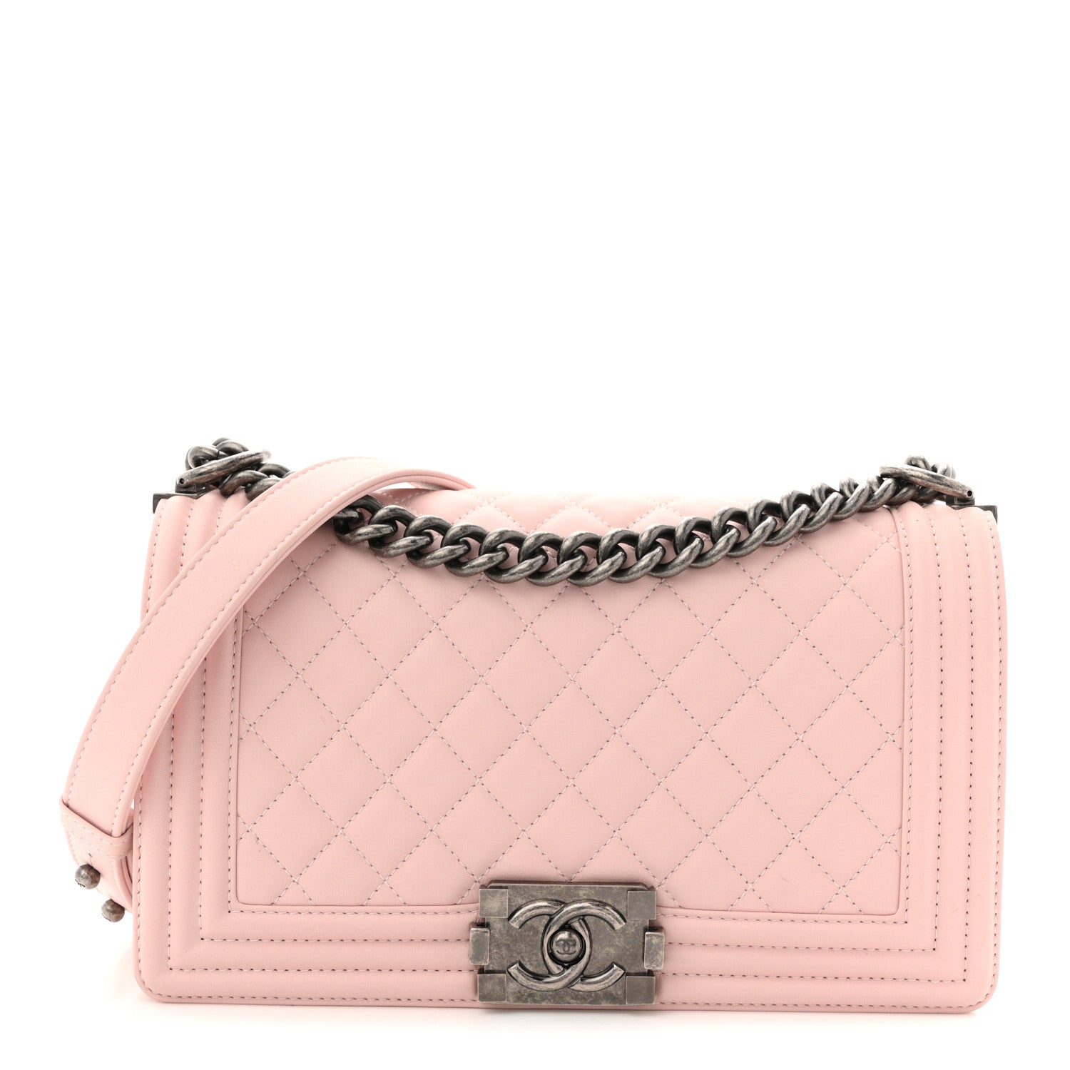 Chanel Calfskin Quilted Medium Boy Flap Light Pink