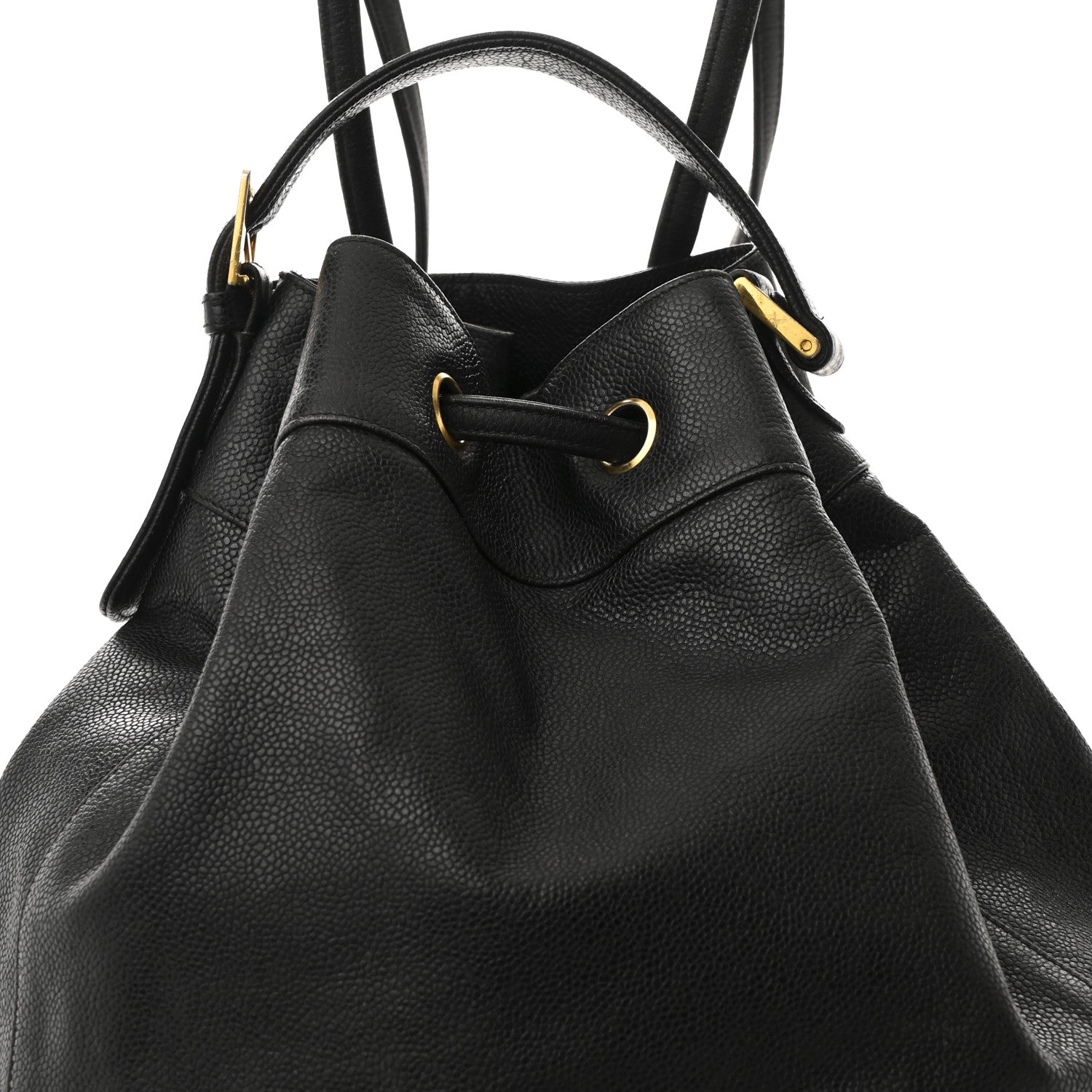 Chanel Caviar Quilted Drawstring Backpack Black
