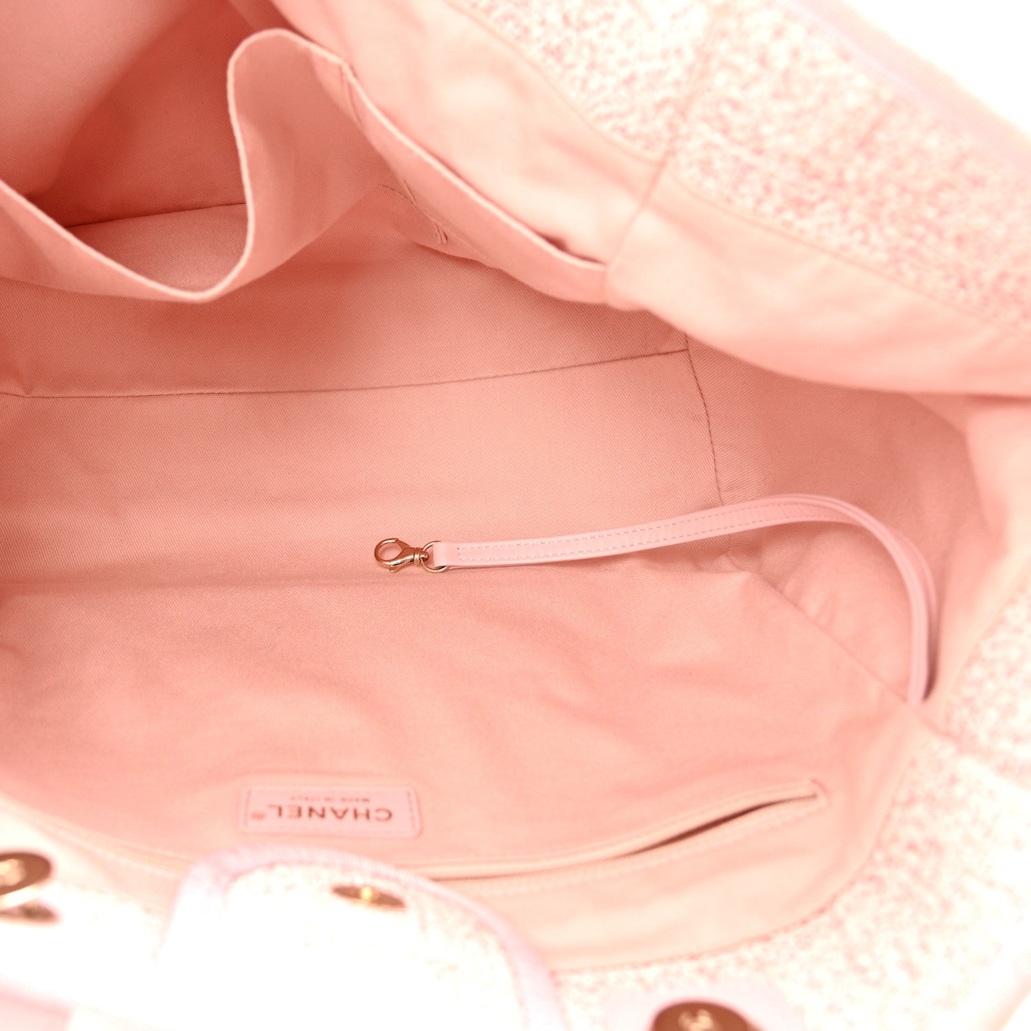 Chanel Lurex Boucle Deauville Medium Tote Pink