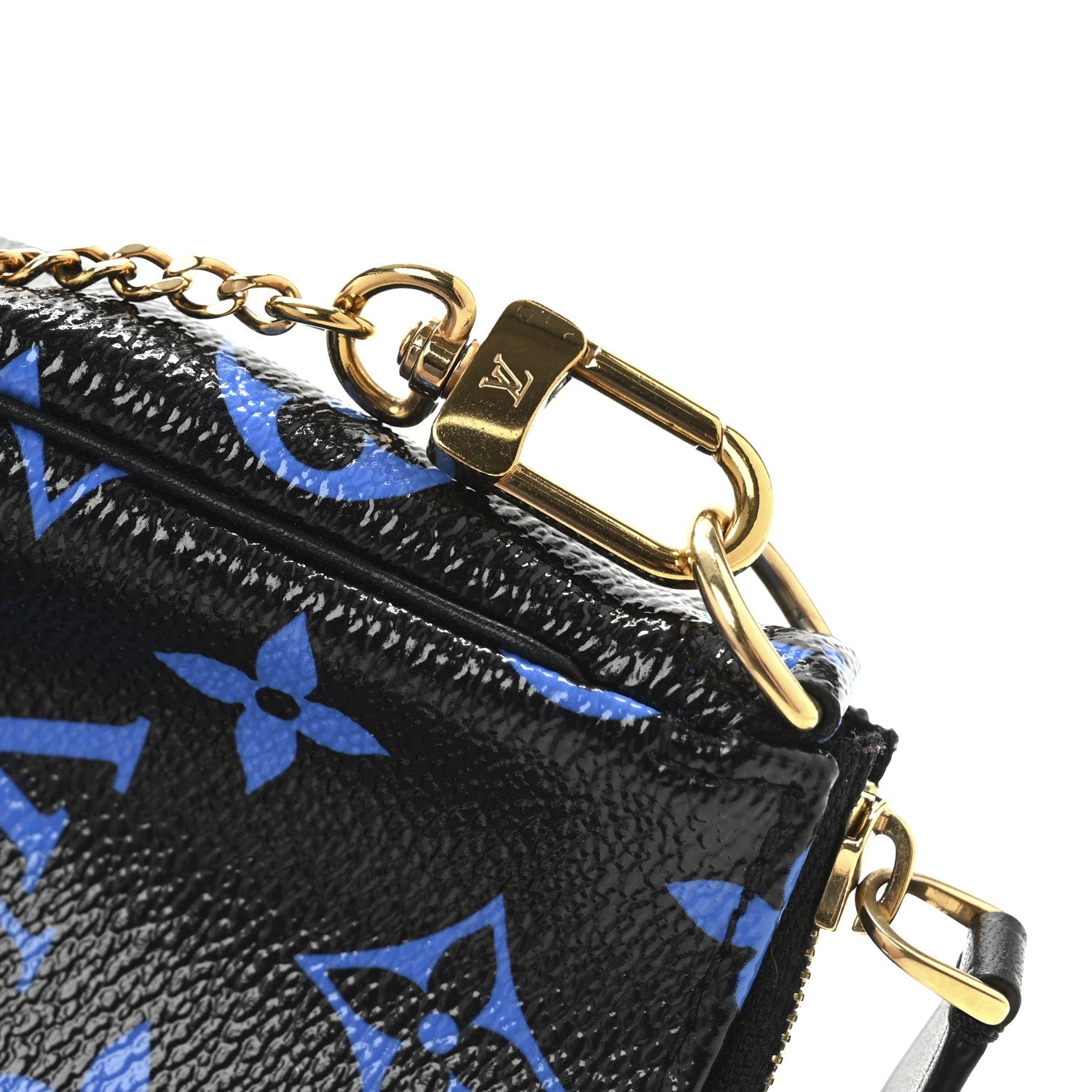 Louis Vuitton Colored Monogram Mini Pochette Accessories Blue Black