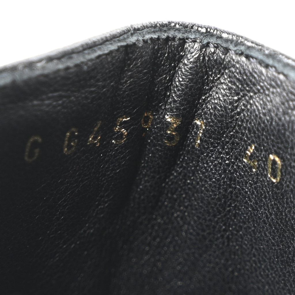 Calfskin Patent Cap Toe CC Short Boots 40 Black