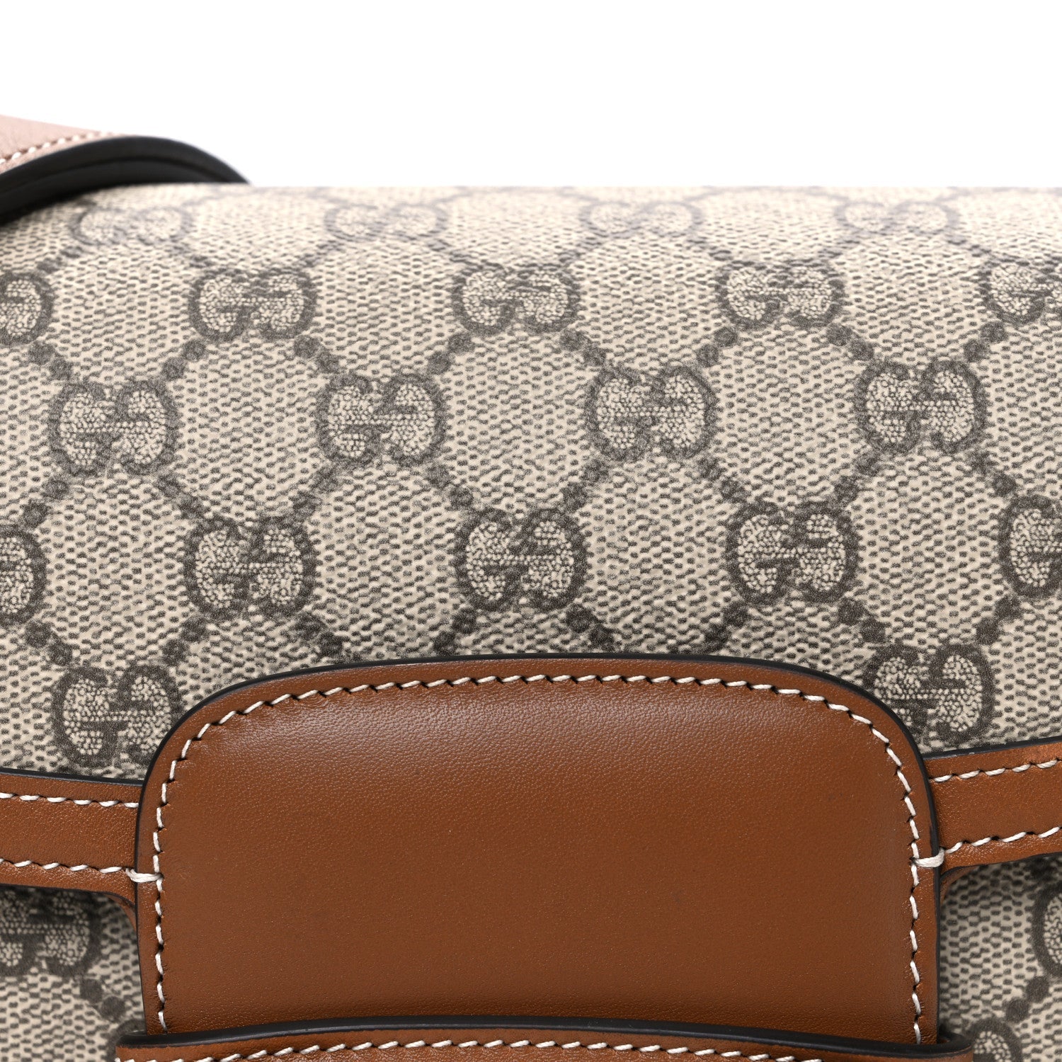 Gucci GG Supreme Monogram Horsebit 1955 Soft Small Shoulder Bag Beige Brown