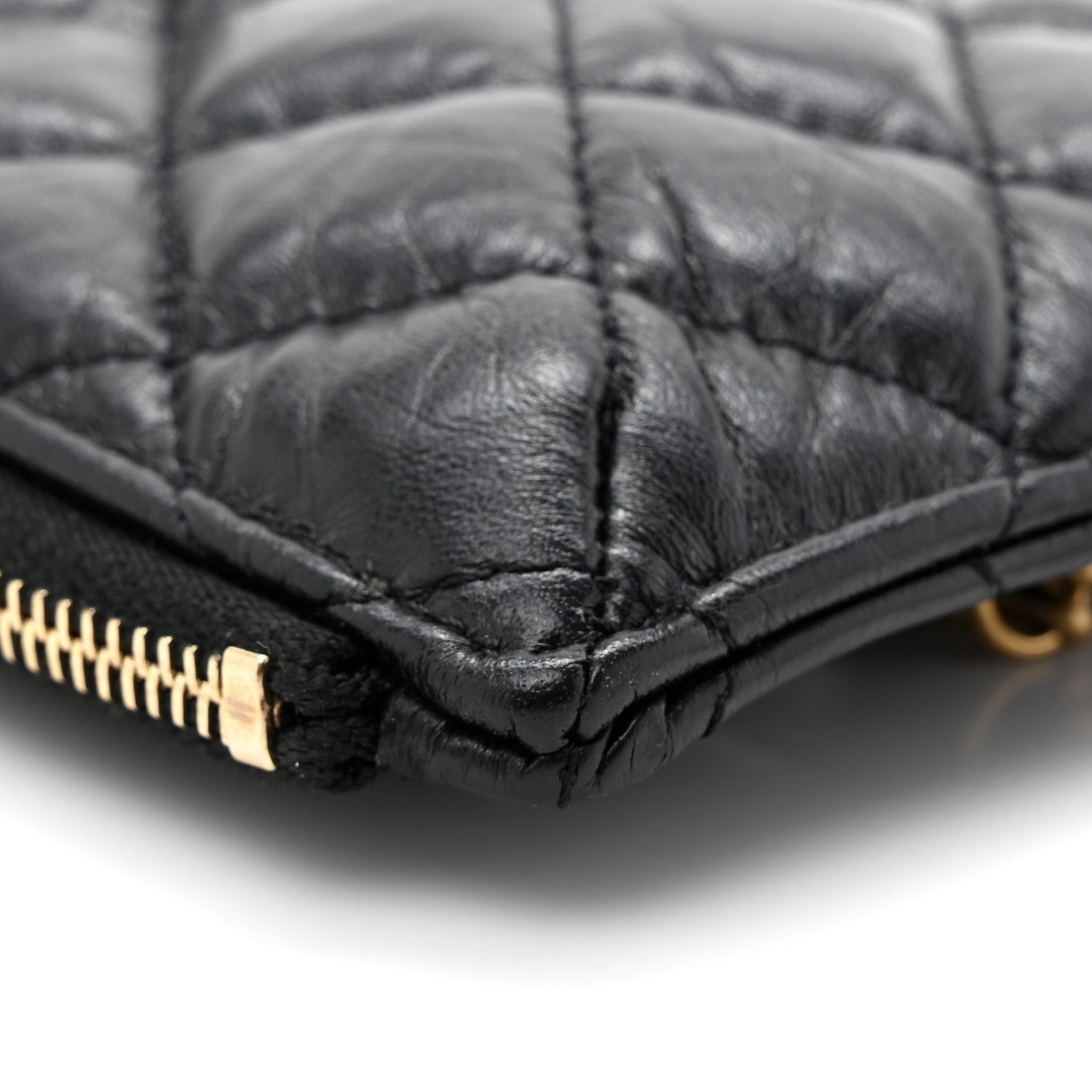 Chanel Aged Calfskin Quilted Reissue Phone Holder With Chain Bag Black