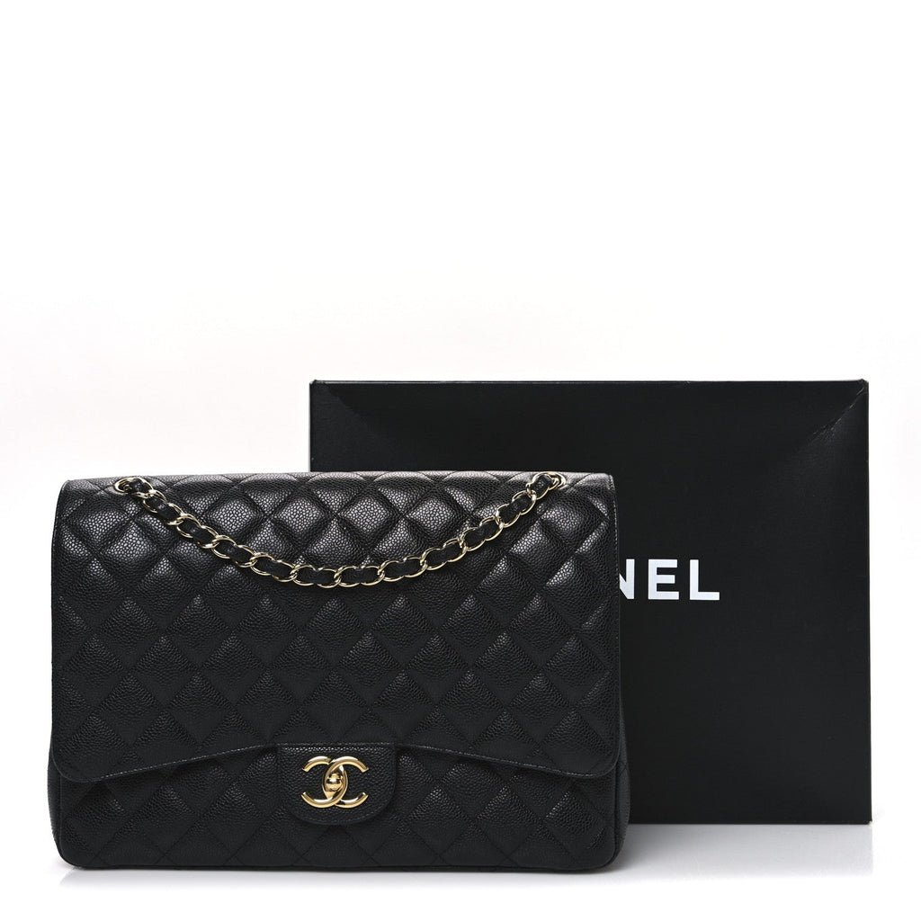 Chanel Caviar Quilted Maxi Double Flap Black