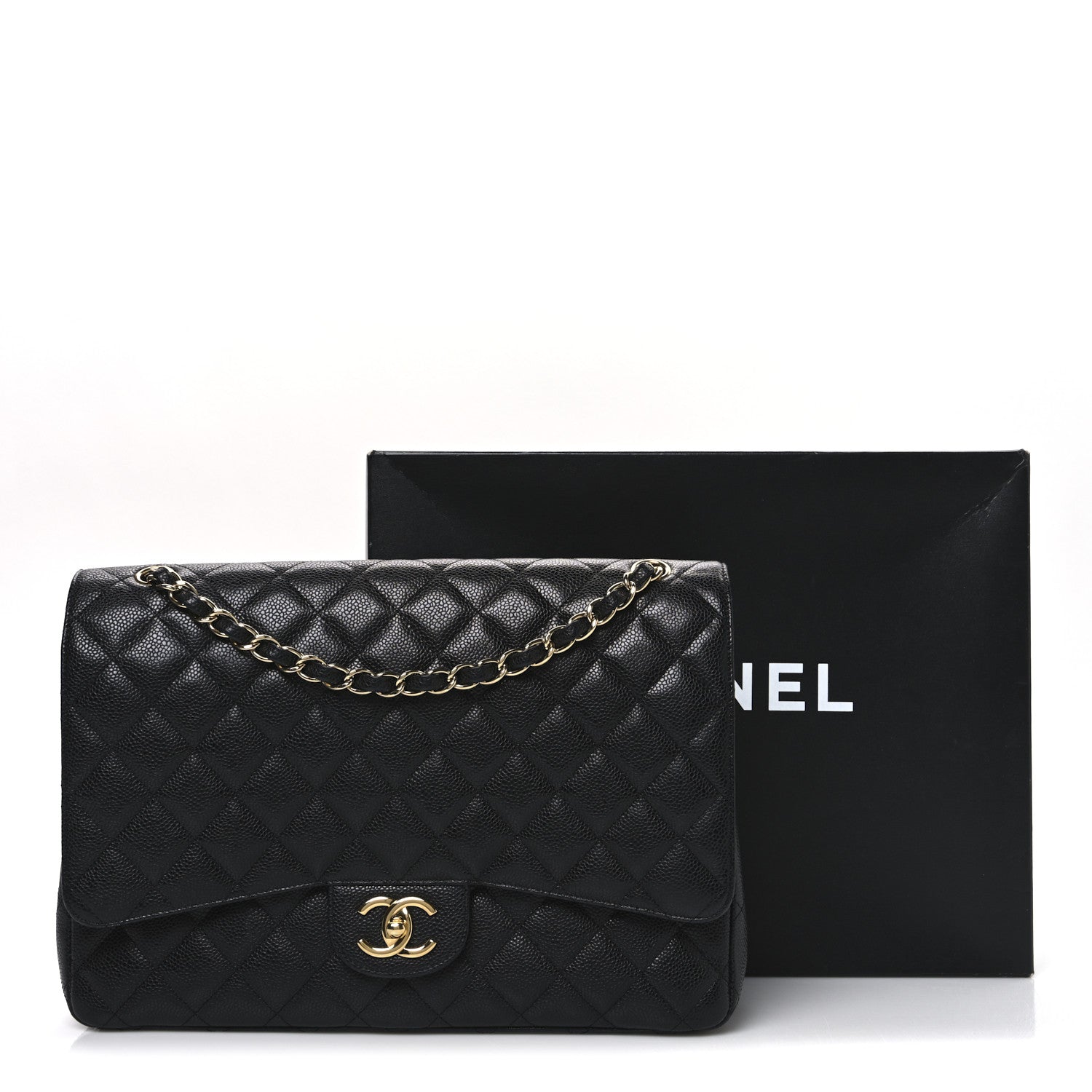 Chanel Caviar Quilted Maxi Double Flap Black