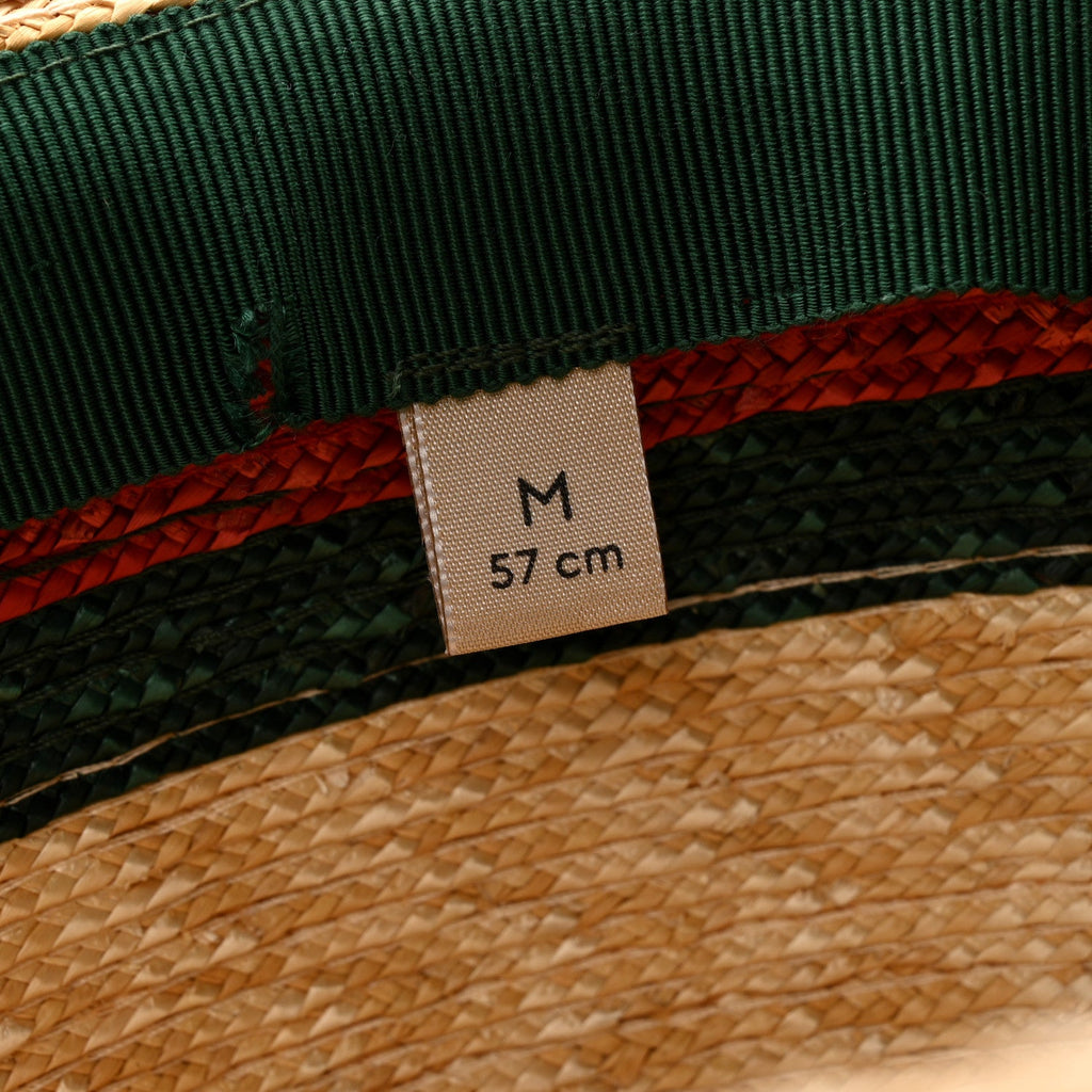 Gucci Abaca Straw Web Fedora Hat M