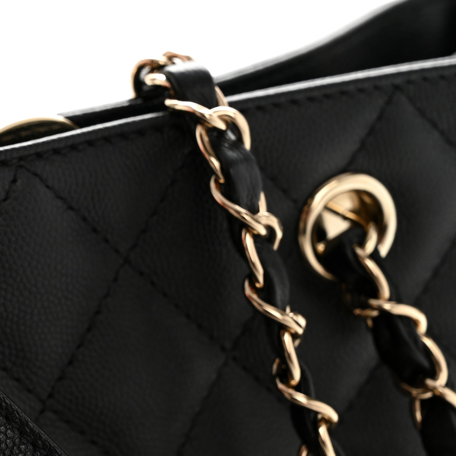 Chanel Caviar Quilted Small Shopping Tote  Black