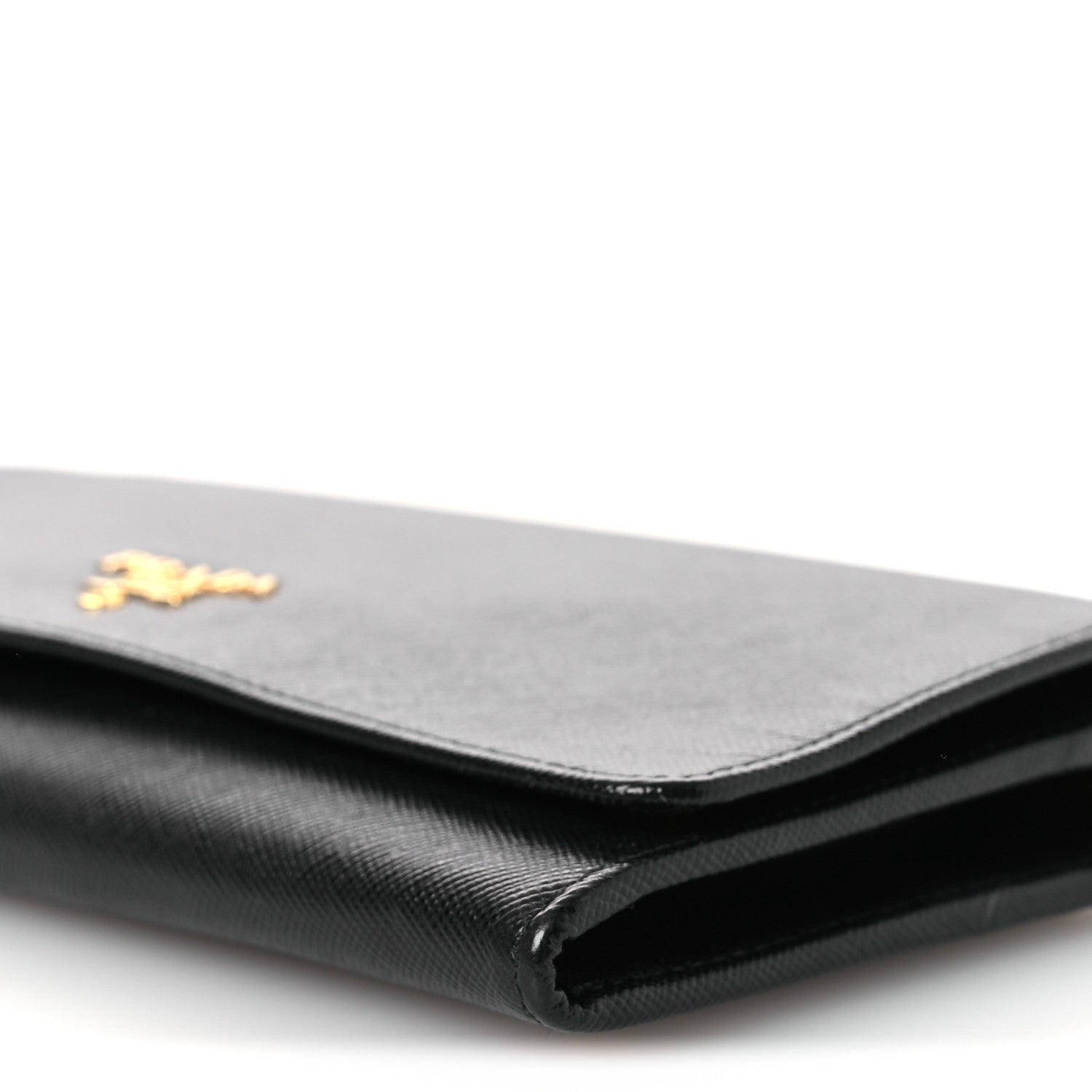 Prada Saffiano Metal Large Chain Wallet Black