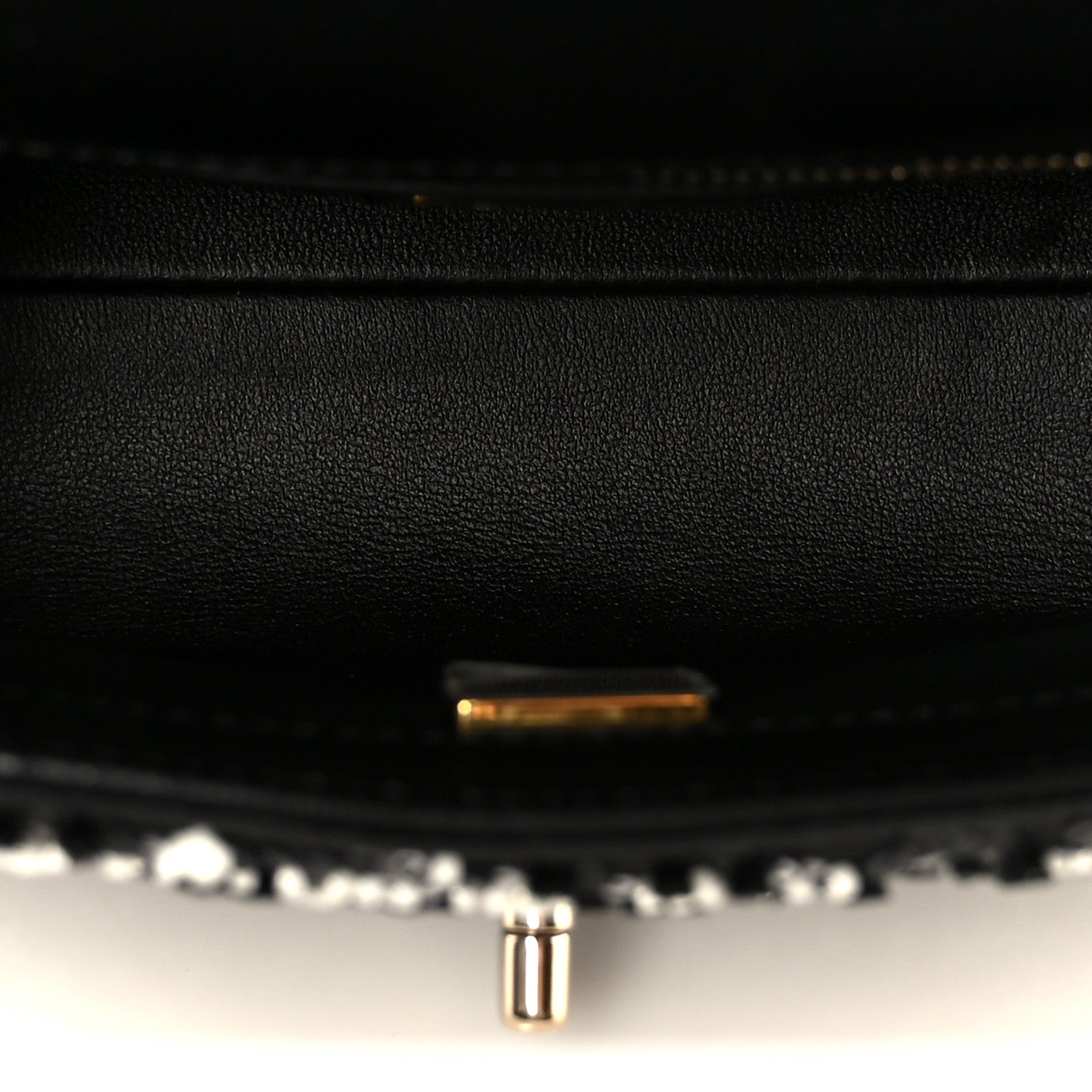 Chanel Lambskin Sequin Beaded Extra Mini Coco Handle Flap Black White
