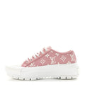 Louis Vuitton Denim Monogram Squad Sneakers 38.5 Pink