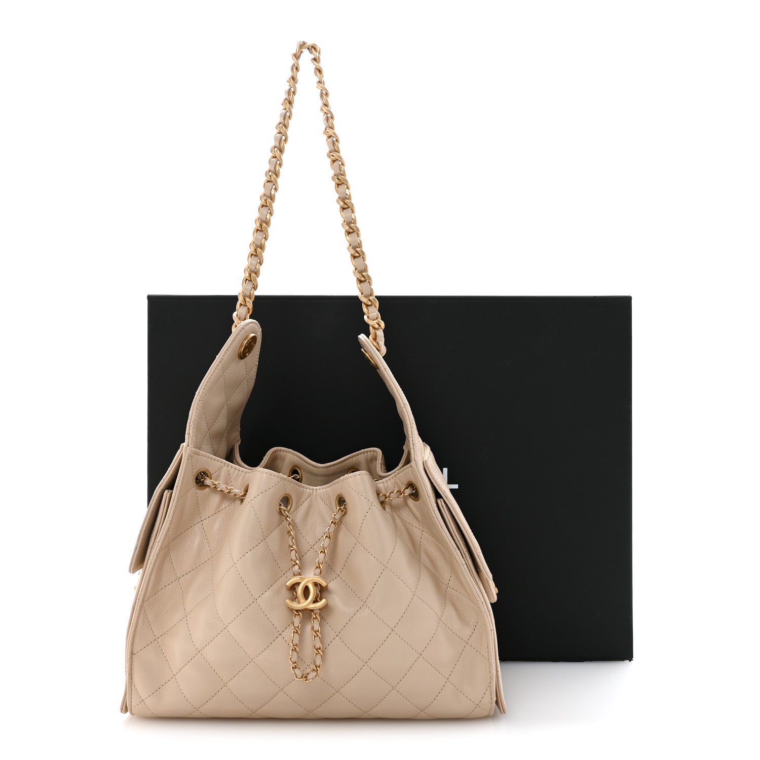 Chanel Caviar Quilted Small Chanel 25 Handbag Beige