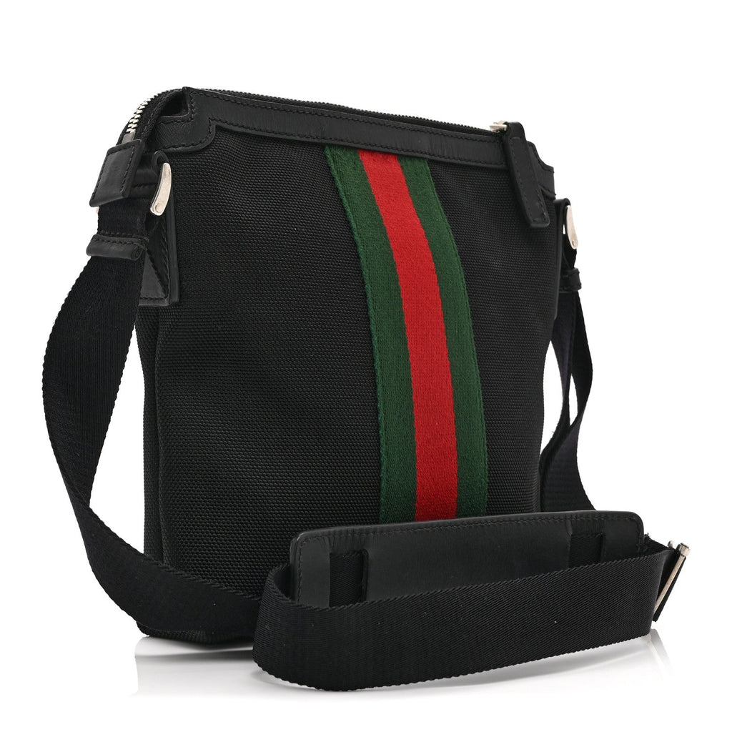 Gucci Canvas Web Messenger Bag Black