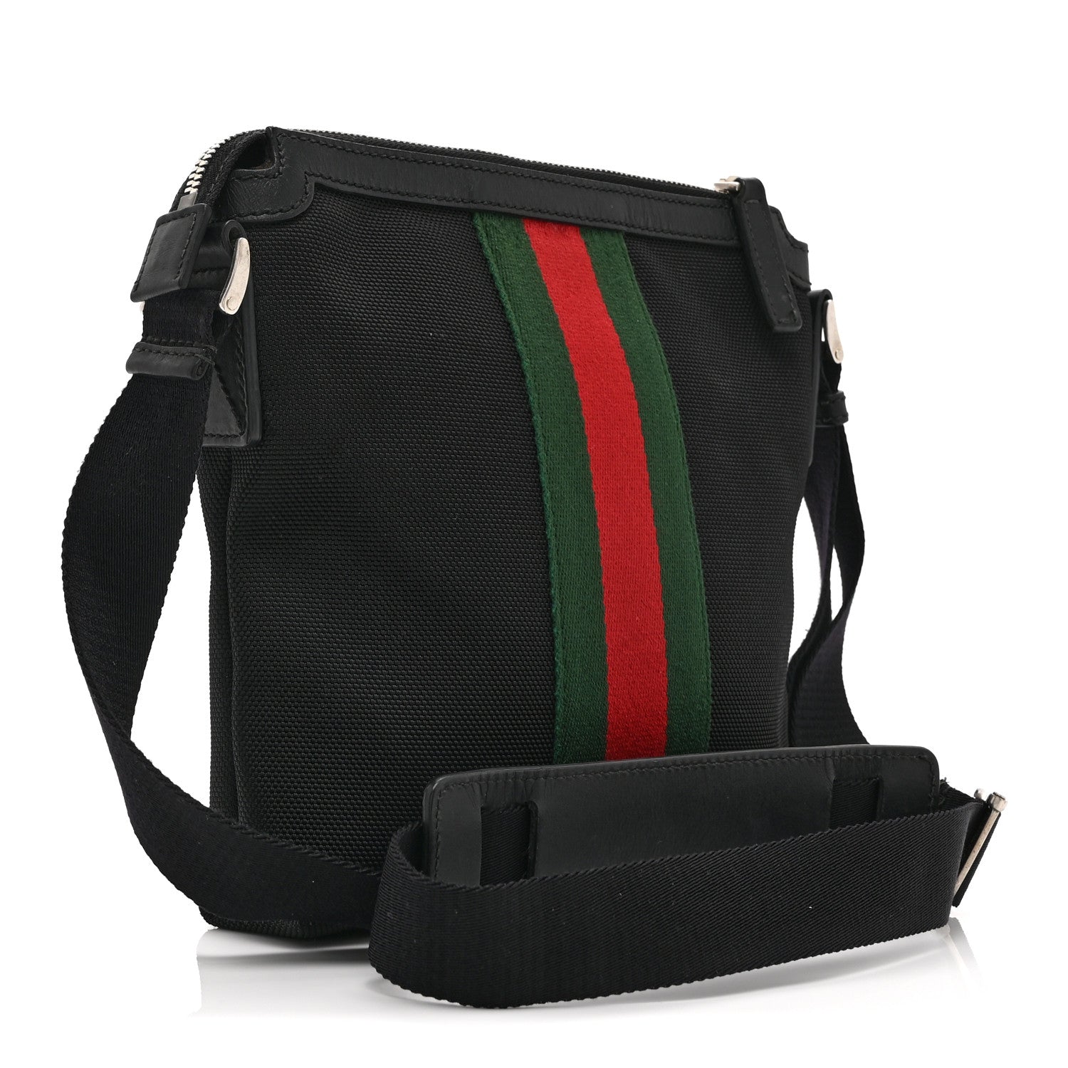 Gucci Canvas Web Messenger Bag Black