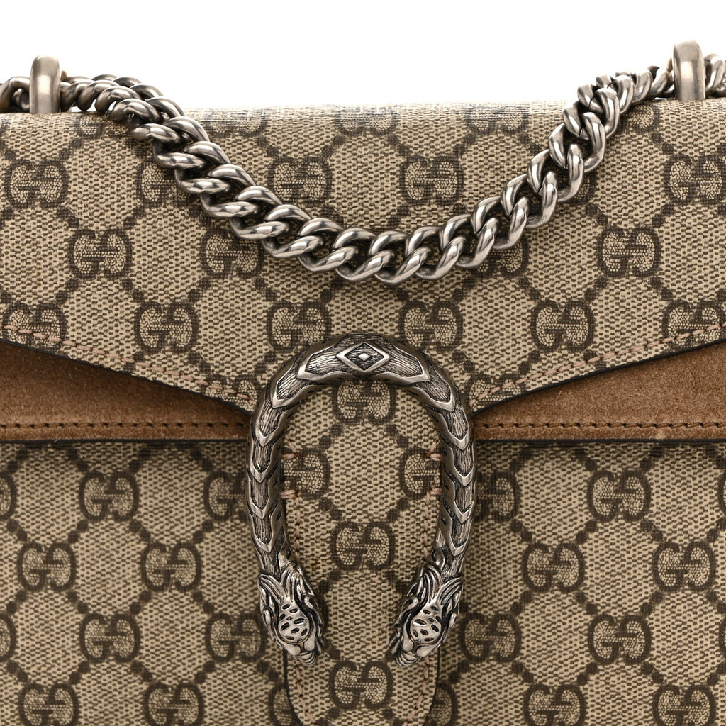Gucci GG Supreme Monogram Mini Dionysus Shoulder Bag Taupe