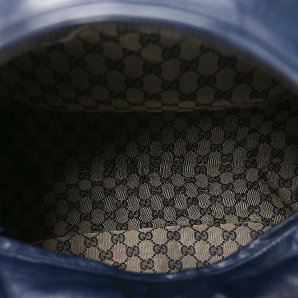 Gucci Piuma Lux Energy Monochrome Double G Duffle Bag Blue