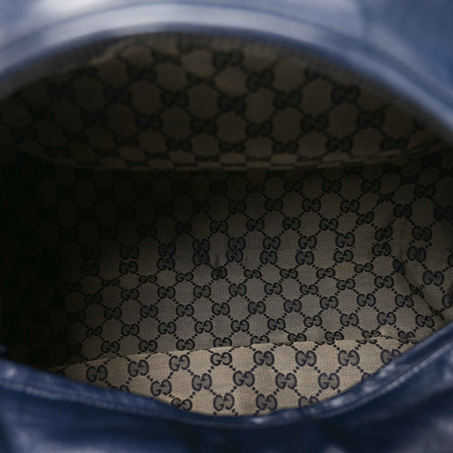 Gucci Piuma Lux Energy Monochrome Double G Duffle Bag Blue
