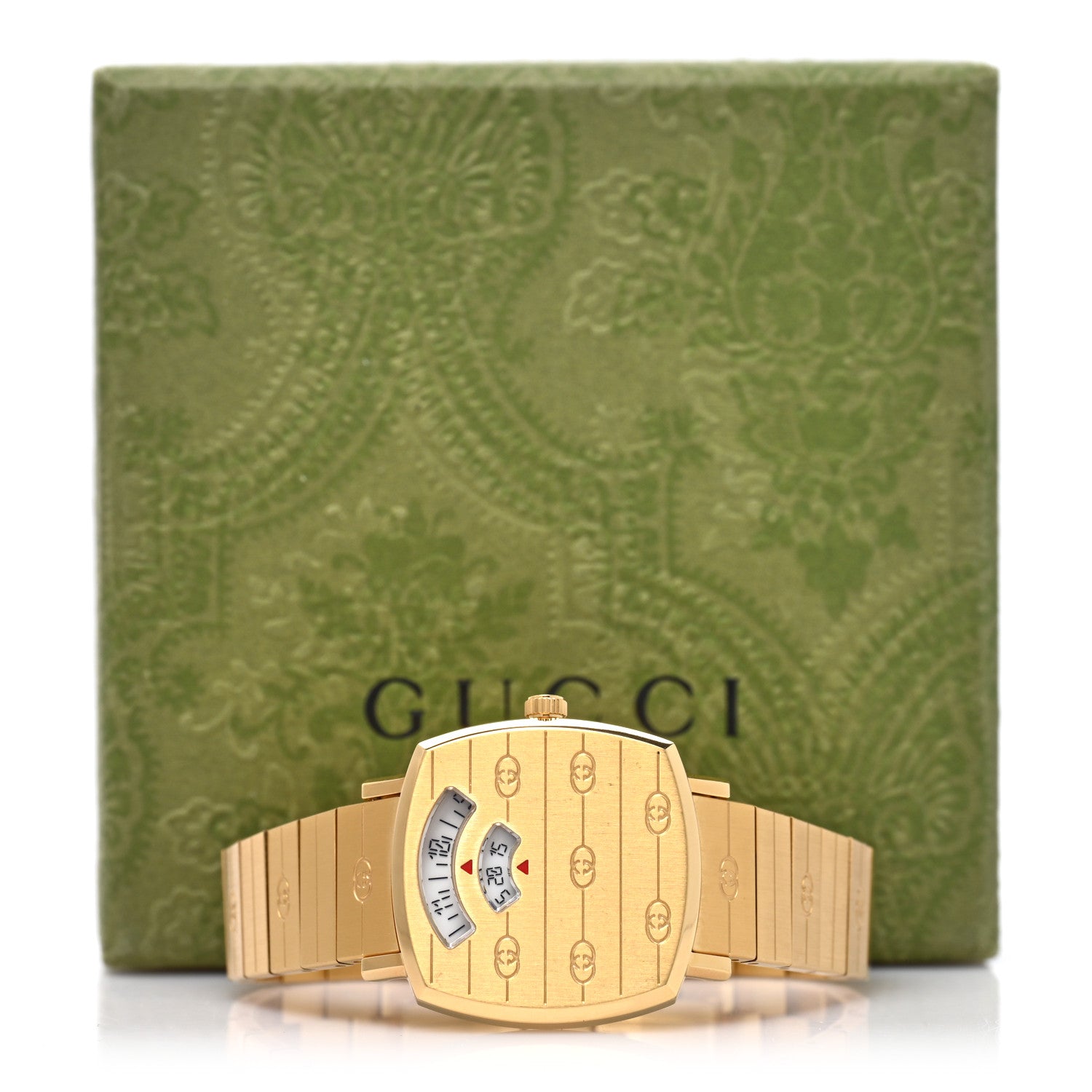 Gucci Stainless Steel 27mm Grip Quartz Watch Gold