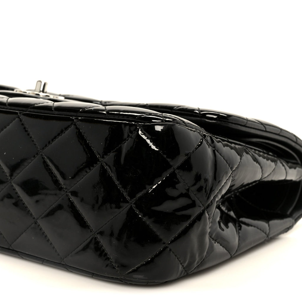 Chanel Patent Quilted Jumbo Double Flap Black