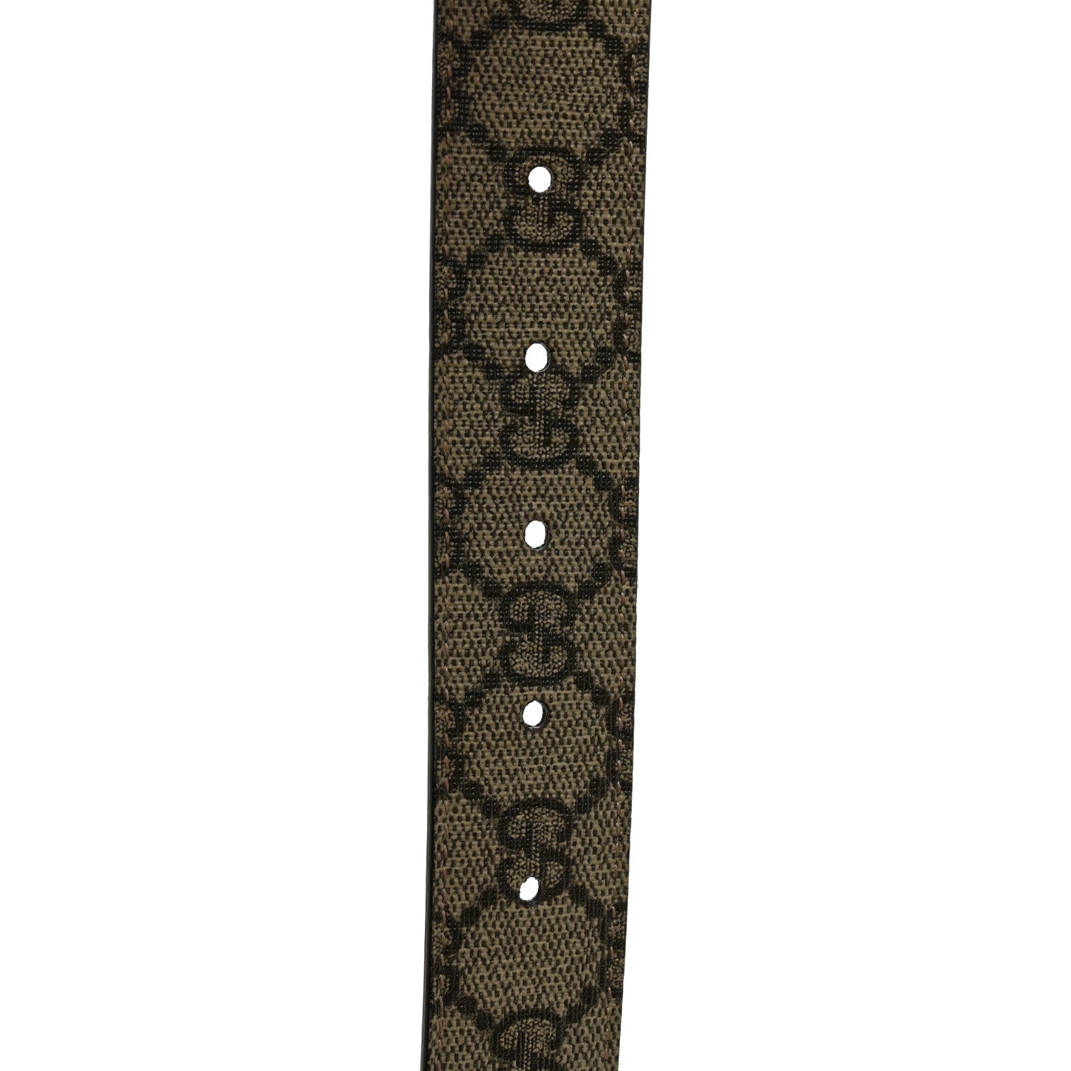 Gucci GG Supreme Monogram Textured Dollar Calfskin Blondie 30mm Belt 95 38 Beige Ebony New Acero