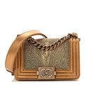 Chanel Galuchat Stingray Mini Boy Flap Gold