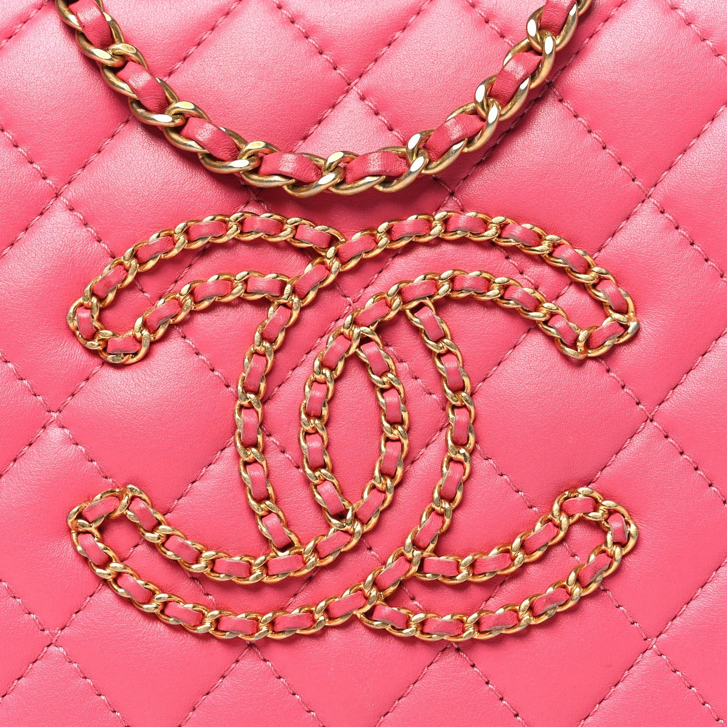 Chanel Calfskin Quilted Small CC Chain Accordion Tote Pink