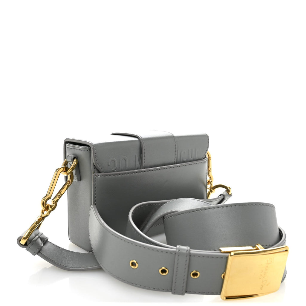 Christian Dior Box Calfskin 30 Montaigne Box Bag Gray