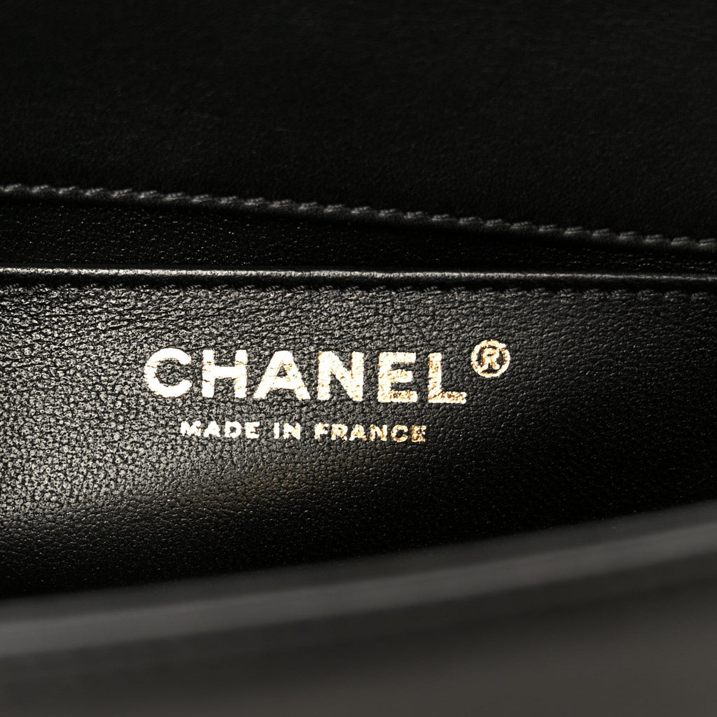 Chanel Lambskin Chevron Quilted Small Boy Flap Black