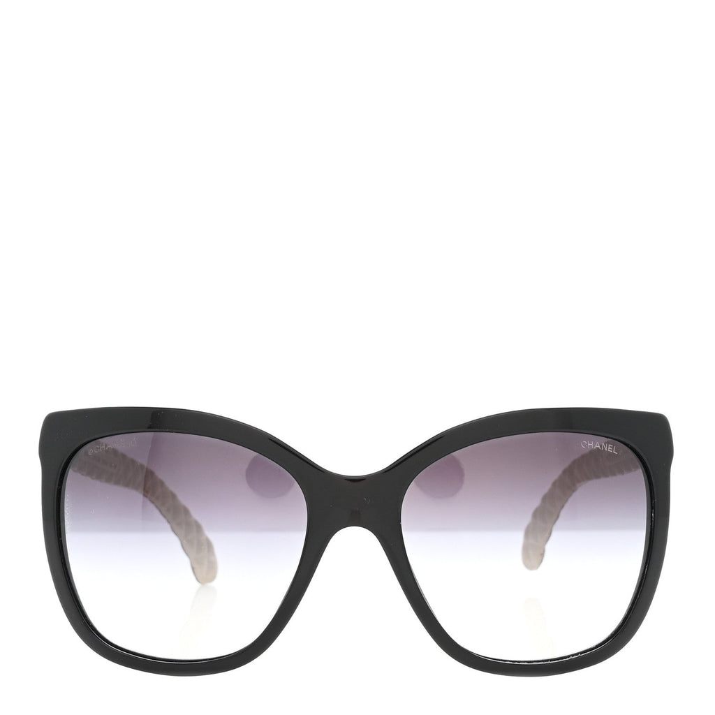Quilted CC Sunglasses 5288-Q Black Tan