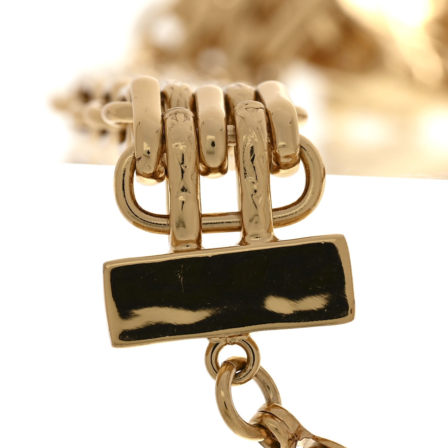 Metal CC Chain Flap Bag Choker Necklace Gold