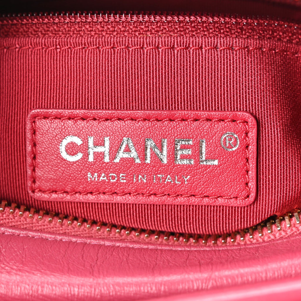 Chanel Aged Calfskin Quilted Small Gabrielle Hobo Fuchsia