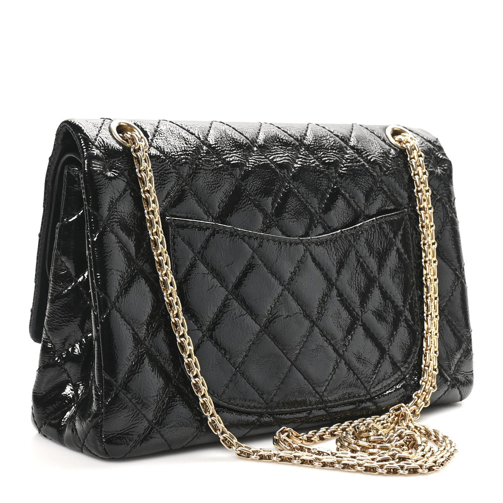 Chanel Distressed Patent Quilted 2.55 Reissue 226 Flap Black