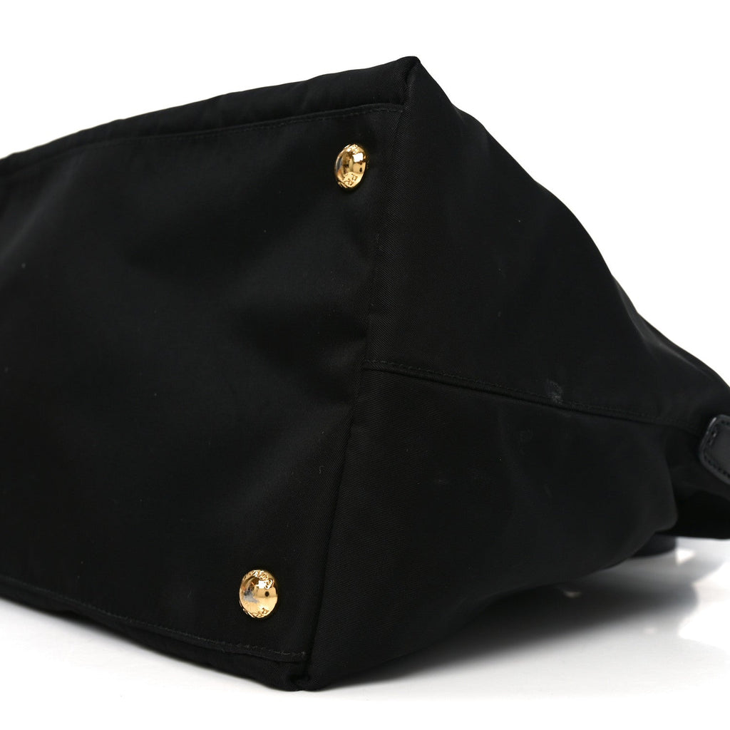 Prada Tessuto Nylon Saffiano Shopping Tote Black