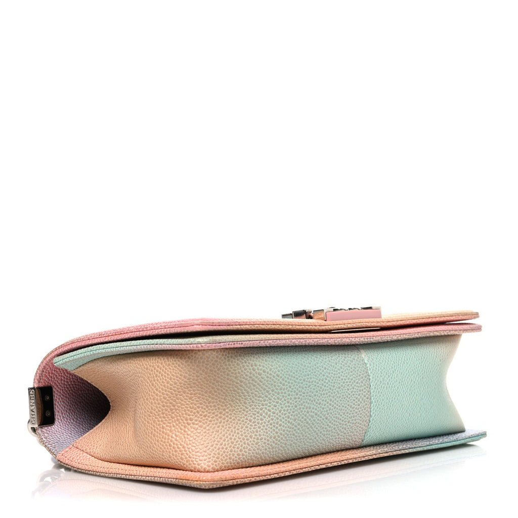 Chanel Caviar Quilted Medium Cuba Rainbow Boy Flap Multicolor