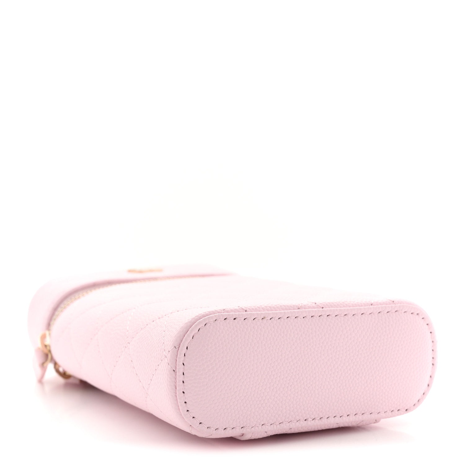 Caviar Quilted Phone Holder With Chain Light Pink