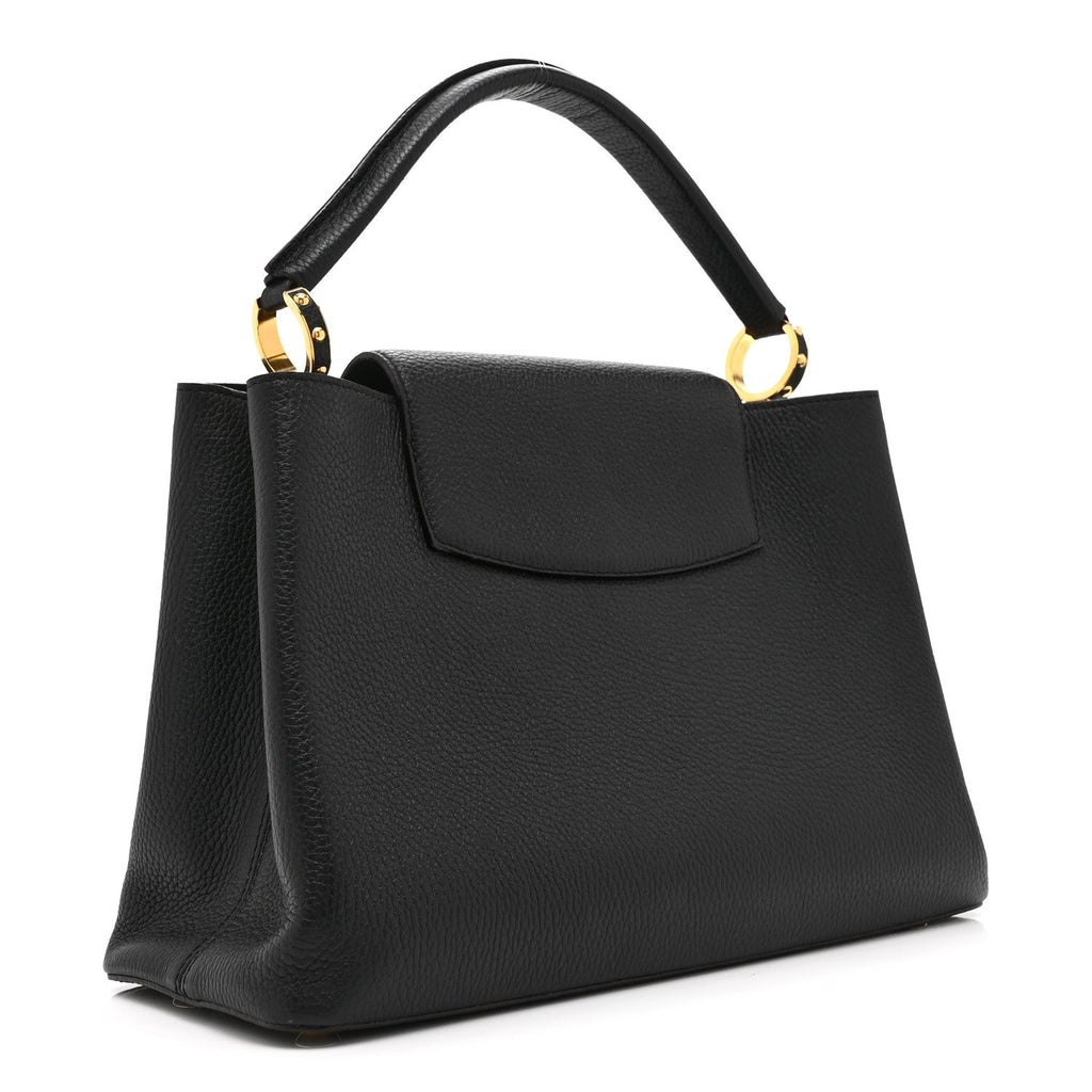 Louis Vuitton Taurillon Capucines MM Black Fuchsia