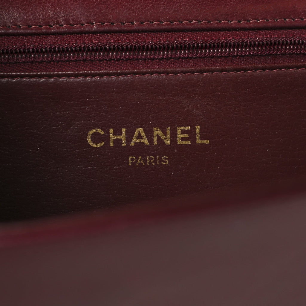 Chanel Lambskin Quilted Small Single Flap Bordeaux