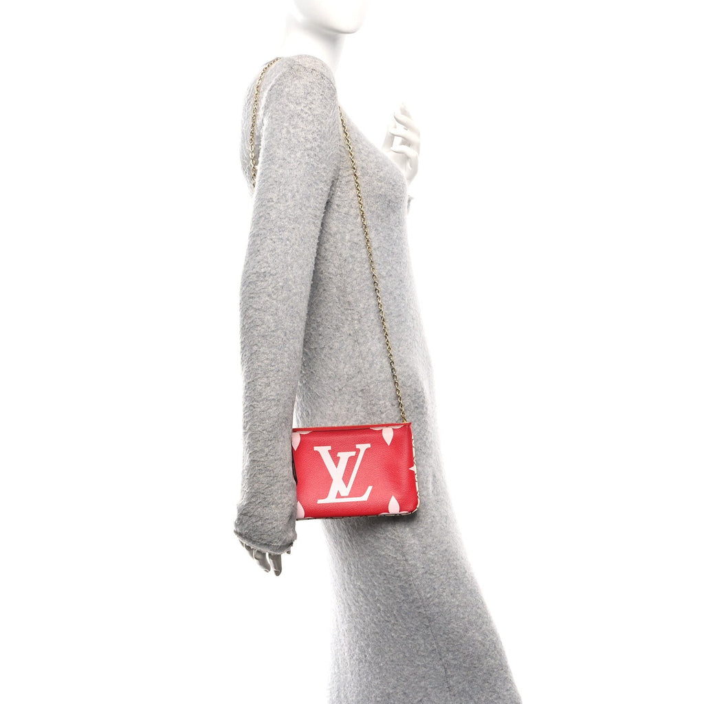Louis Vuitton Monogram Giant Double Zip Pochette Rouge