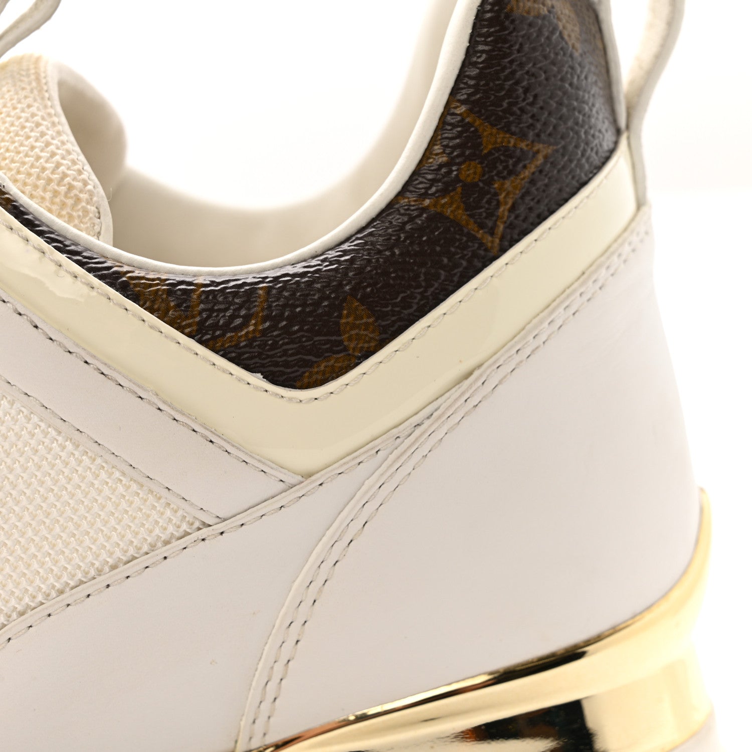 Louis Vuitton Calfskin Monogram Run Away Sneakers 37 White