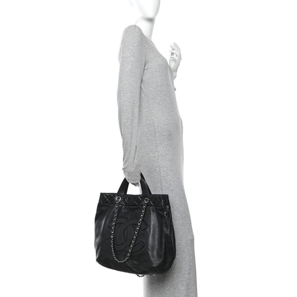 Chanel Calfskin Large Trianon Tote Black