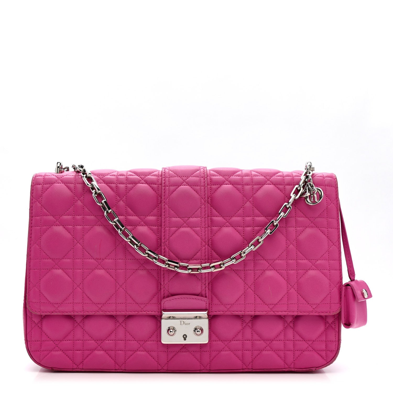 Christian Dior Lambskin Cannage Large Miss Dior Flap Sorbet