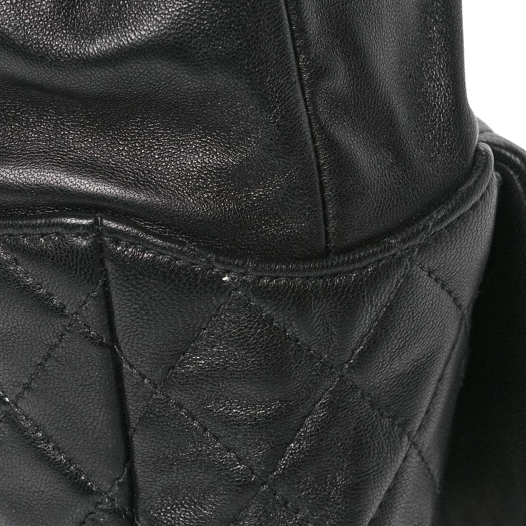 Chanel Lambskin Quilted Large In Seoul Backpack Black