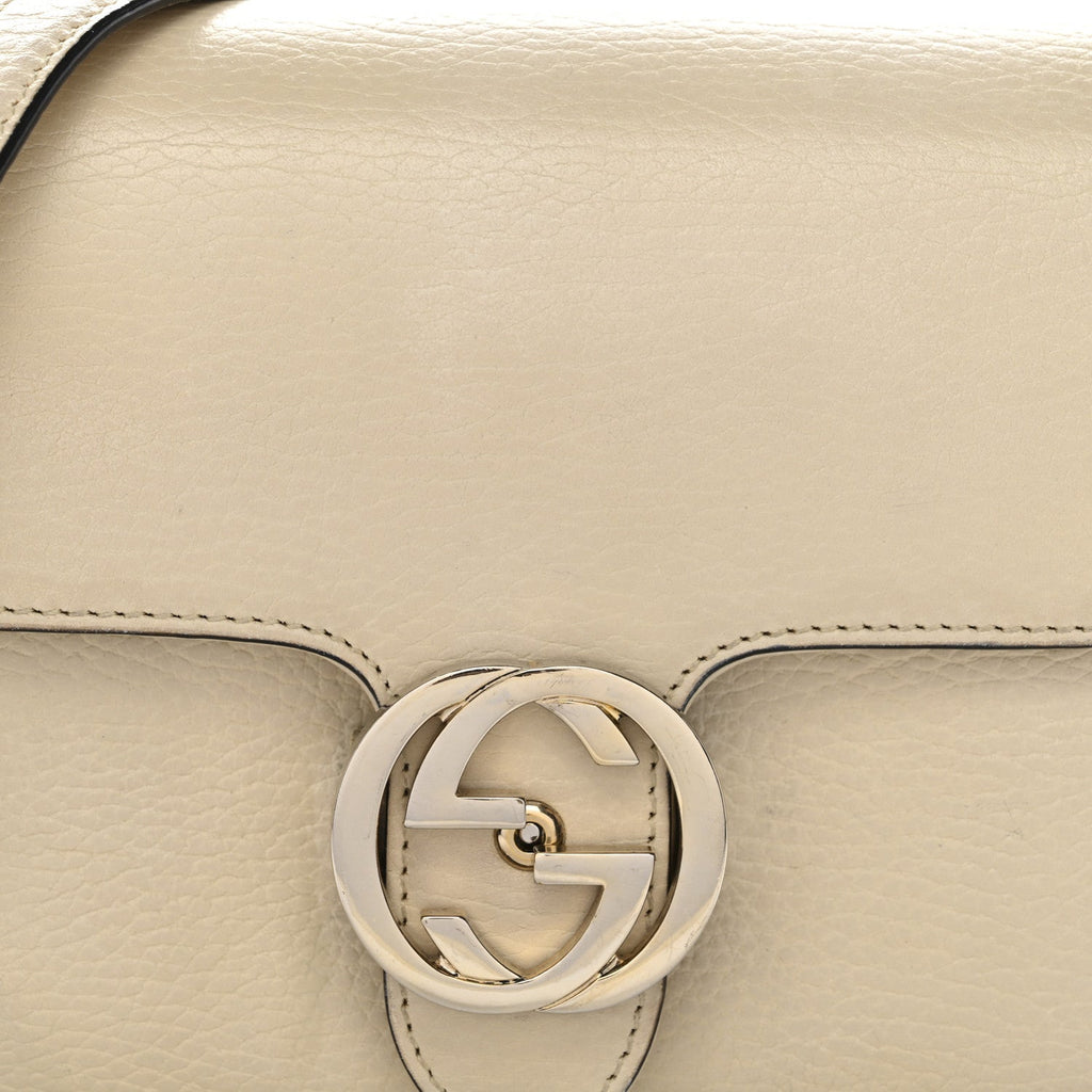 Gucci Dollar Calfskin Interlocking G Crossbody Bag Mystic White