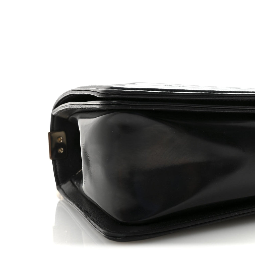 Chanel Iridescent Glazed Calfskin Quilted New Medium Boy Flap Black