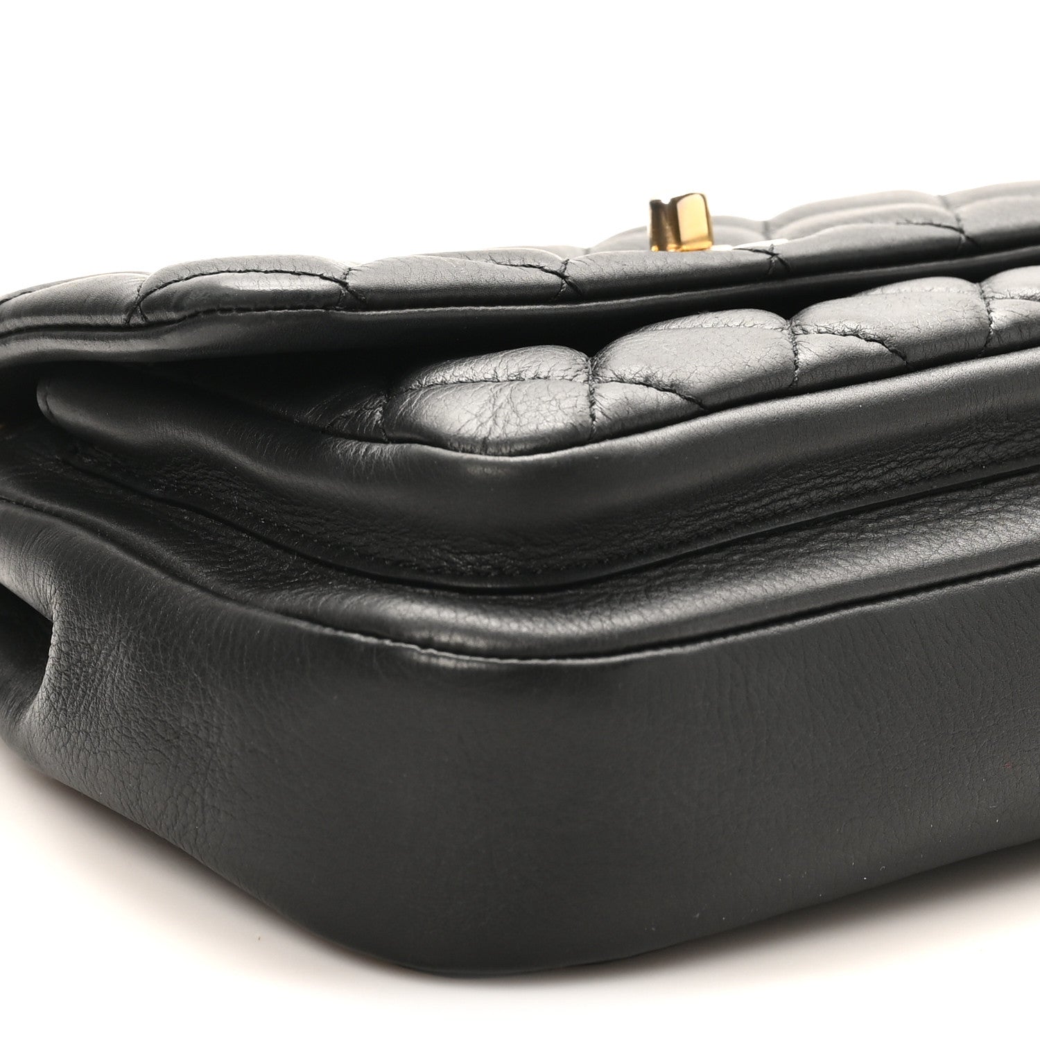Chanel Calfskin Quilted Top Handle Flap Black