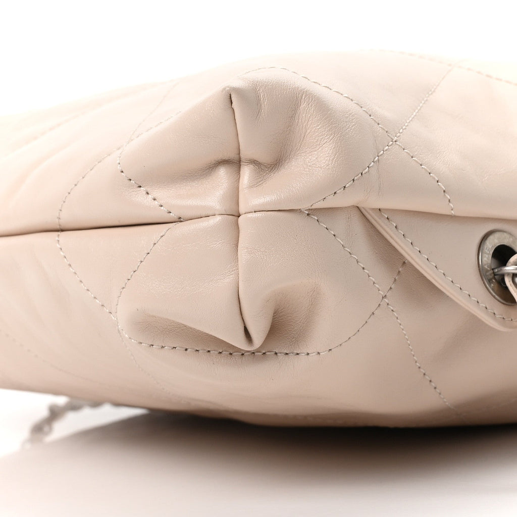 Chanel Shiny Calfskin Quilted Chanel 22 Backpack Beige