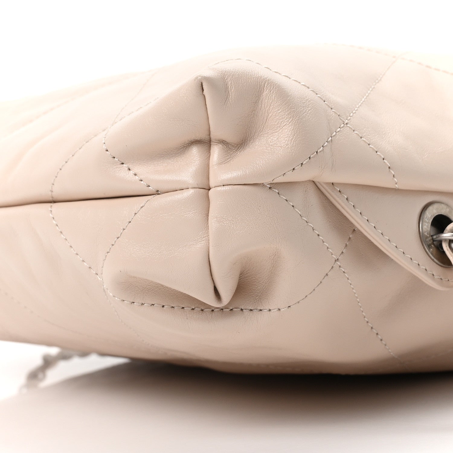 Chanel Shiny Calfskin Quilted Chanel 22 Backpack Beige