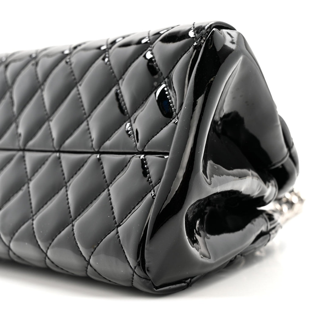 Chanel Patent Quilted Small Just Mademoiselle Bowling Bag Black