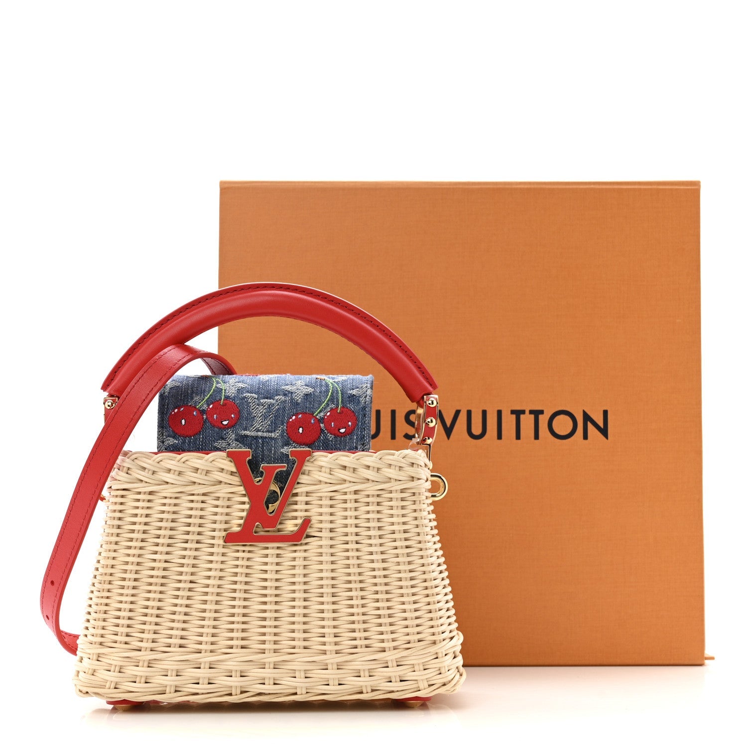 Louis Vuitton LV X TM Rattan Denim Calfskin Cerises Capucines Mini